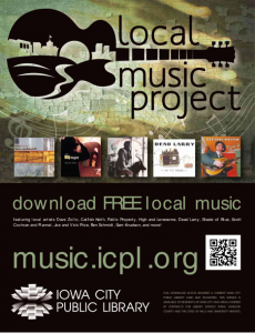 Poster from the Local Music Project at Iowa City Public Library.