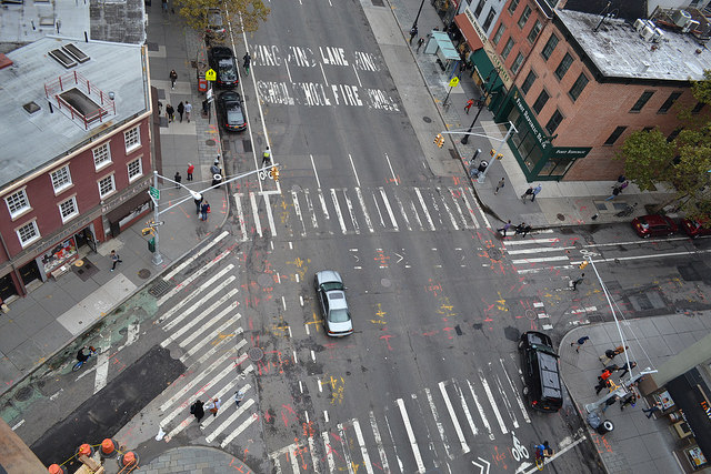 photo of library at street intersection