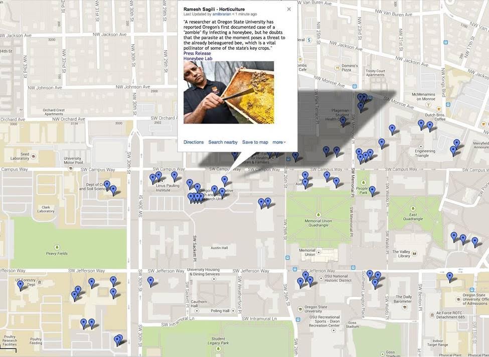 Image Caption/Alt Text: Google Map of campus with information points